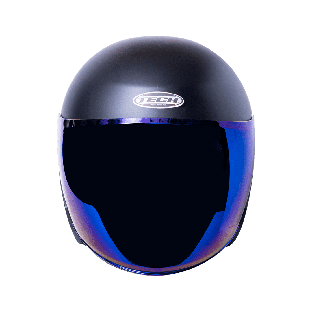 CASCO ABIERTO TECH + VISOR AZUL IRIDIUM