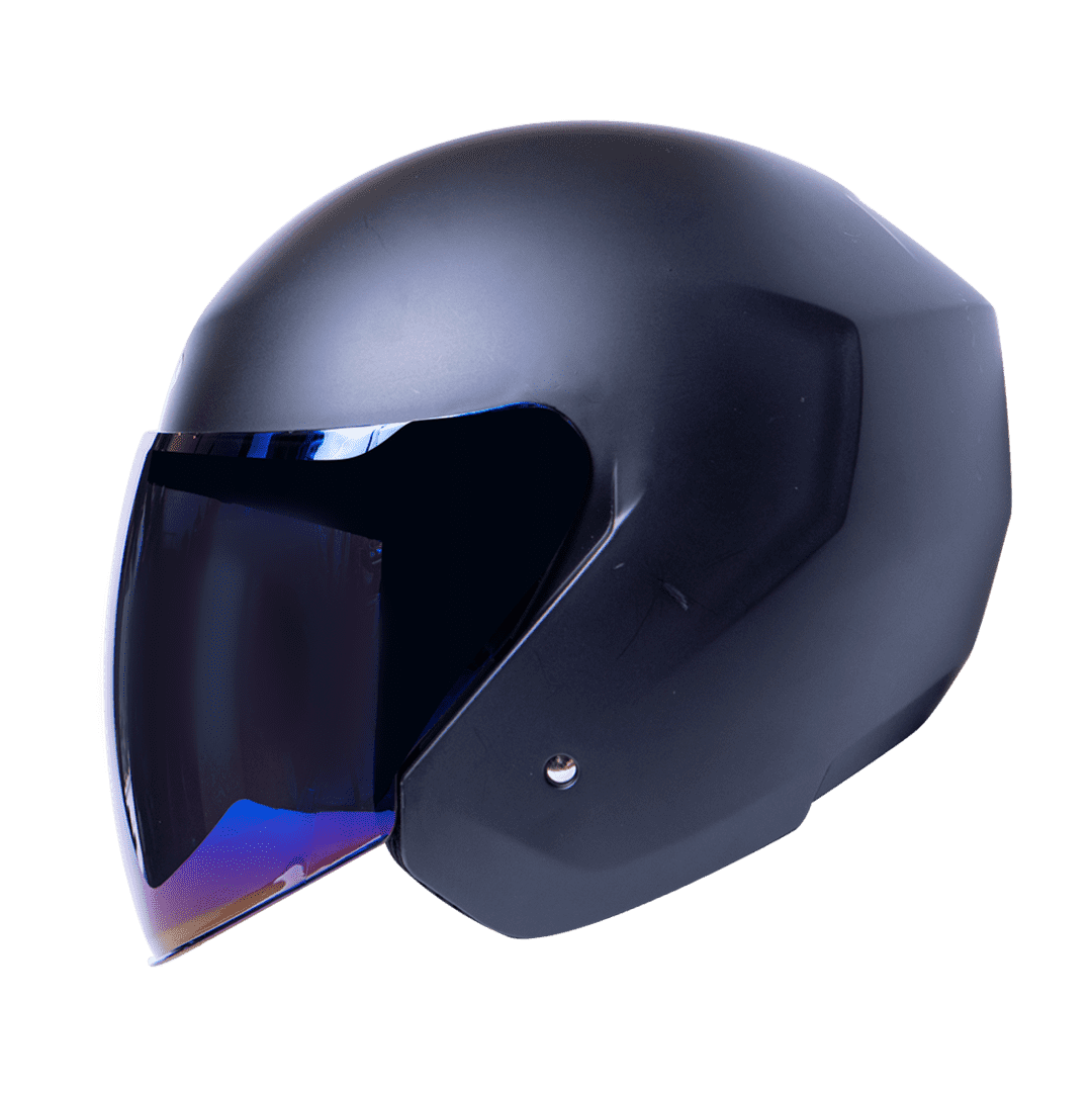 CASCO ABIERTO TECH + VISOR AZUL IRIDIUM