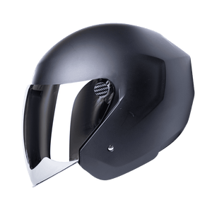 CASCO ABIERTO TECH NEGRO MATE + VISOR PLATEADO