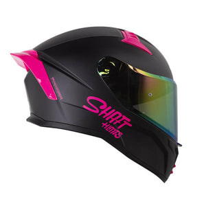 Casco integral shaft 504DV SOLID NEGRO MATE FUCSIA