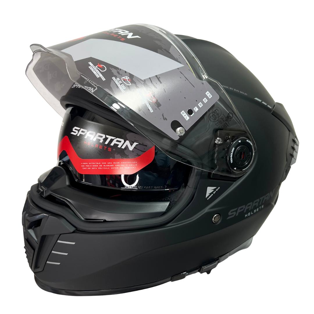 CASCO INTEGRAL SPARTAN HAWK EVO SOLID NEGRO MATE