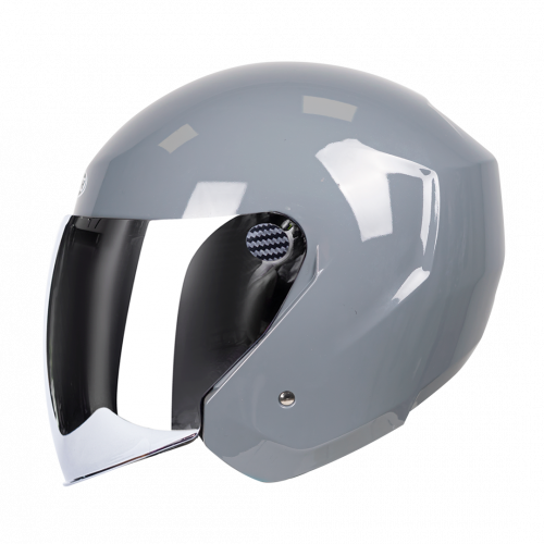 CASCO ABIERTO TECH GRIS+ VISOR PLATEADO