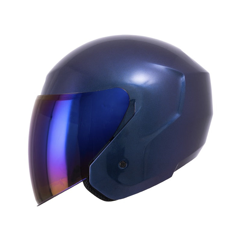CASCO ABIERTO TECH CAMALEON + VISOR AZUL