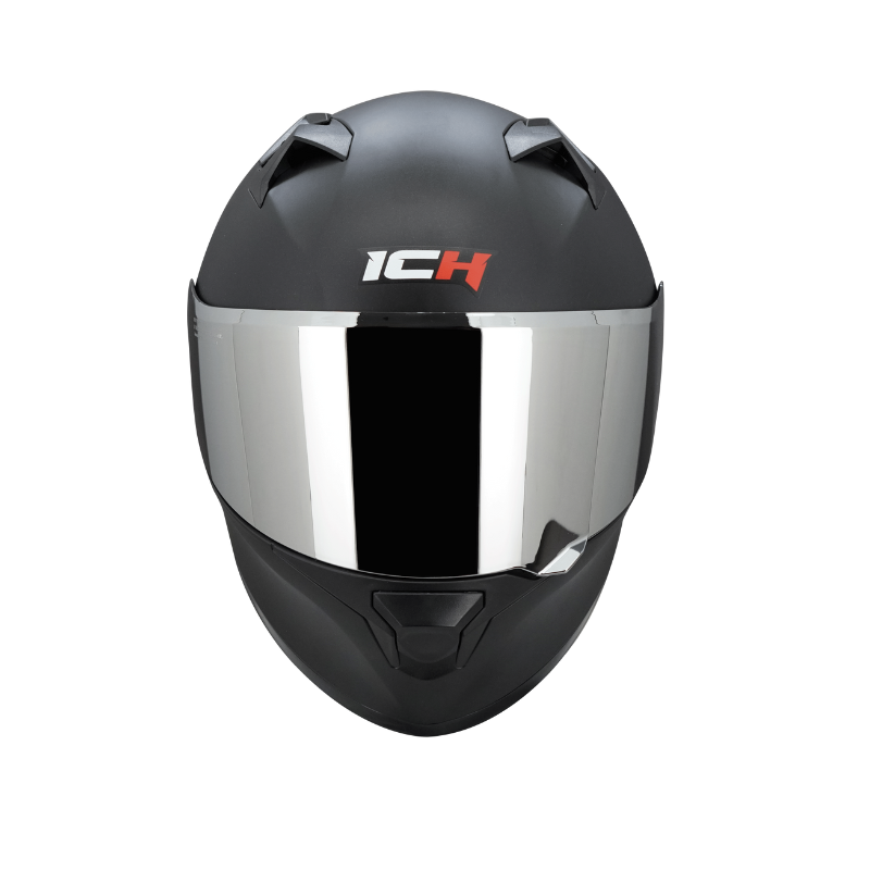 Casco integral ICH 503 negro mate + visor Plateado