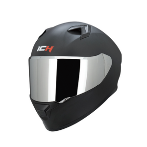 Casco integral ICH 503 negro mate + visor Plateado