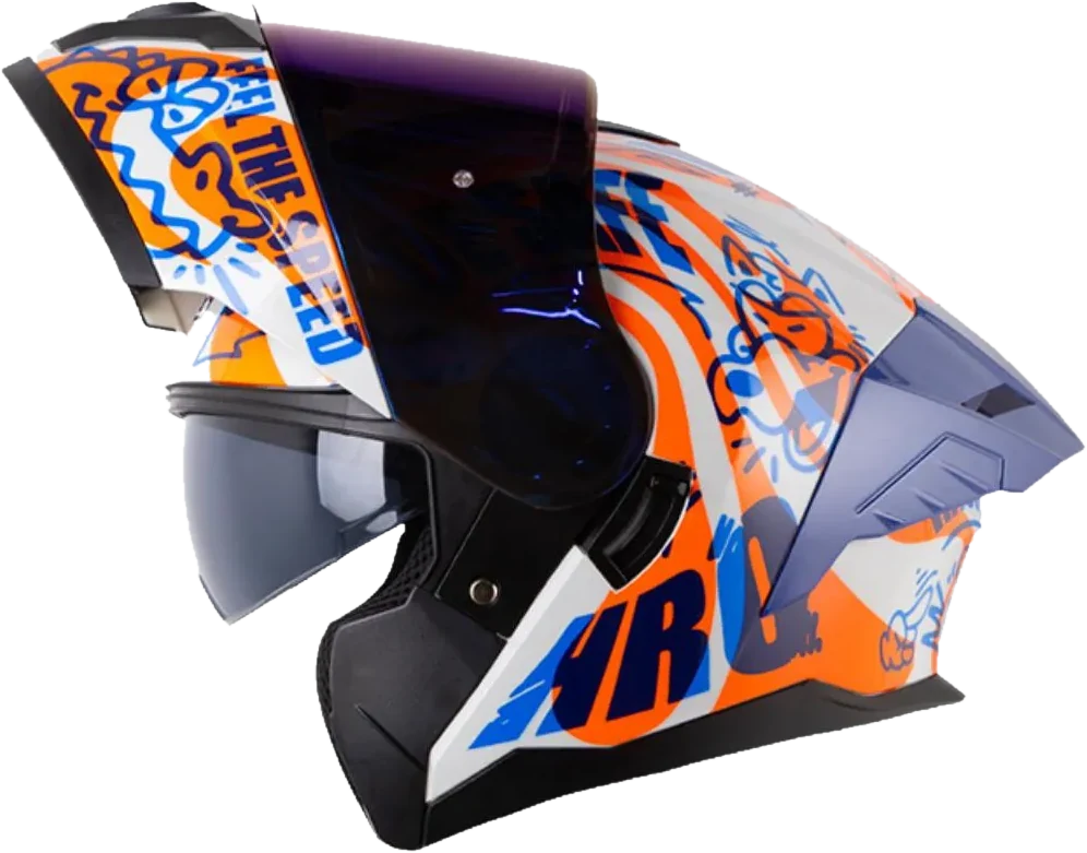 Casco abatible HRO 3480DV Over naranja